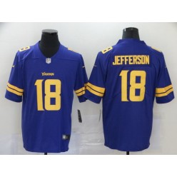 Minnesota Vikings #18 Justin Jefferson Purple 2020 NFL Draft Color Rush Limited Nike Men Jersey
