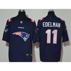New England Patriots #11 Julian Edelman Navy Team Big Logo Vapor Untouchable Limited Nike NFL Men Jersey
