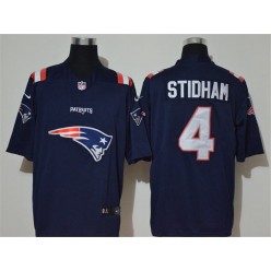 New England Patriots #4 Jarrett Stidham Navy Team Big Logo Vapor Untouchable Limited Nike NFL Men Jersey