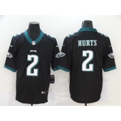 Philadelphia Eagles #2 Jalen Hurts Black 2020 NFL Draft First Round Pick Vapor Untouchable Limited Nike Men Jersey