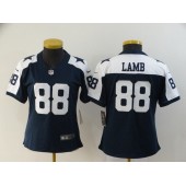 Women Nike Dallas Cowboys #88 Ceedee Lamb Navy 2020 NFL Draft First Round Pick Throwback Vapor Untouchable Limited Jersey