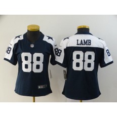 Women Nike Dallas Cowboys #88 Ceedee Lamb Navy 2020 NFL Draft First Round Pick Throwback Vapor Untouchable Limited Jersey