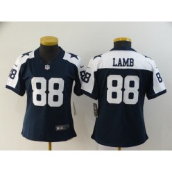 Women Nike Dallas Cowboys #88 Ceedee Lamb Navy 2020 NFL Draft First Round Pick Throwback Vapor Untouchable Limited Jersey