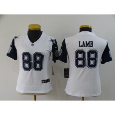 Women Nike Dallas Cowboys #88 Ceedee Lamb White 2020 NFL Draft Color Rush Limited Jersey
