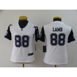 Women Nike Dallas Cowboys #88 Ceedee Lamb White 2020 NFL Draft Color Rush Limited Jersey