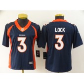 Women Nike Denver Broncos #3 Drew Lock Navy Vapor Untouchable Limited Jersey