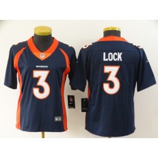 Women Nike Denver Broncos #3 Drew Lock Navy Vapor Untouchable Limited Jersey