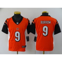 Youth Nike Cincinnati Bengals #9 Joe Burrow Orange 2020 NFL Draft First Round Pick Vapor Untouchable Limited Nike Men Jersey