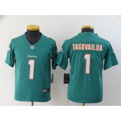 Youth Nike Miami Dolphins #1 Tua Tagovailoa Aqua 2020 NFL Draft First Round Pick Vapor Untouchable Limited Jersey