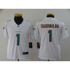 Youth Nike Miami Dolphins #1 Tua Tagovailoa White 2020 NFL Draft First Round Pick Vapor Untouchable Limited Jersey