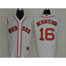 MLB Boston Red Sox #16 Andrew Benintendi White Nike Cool Base Sleeveless Jersey