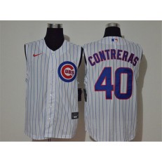MLB Chicago Cubs #40 Willson Contreras White Nike Cool Base Sleeveless Jersey