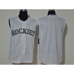 MLB Colorado Rockies Blank White Nike Cool Base Sleeveless Jersey