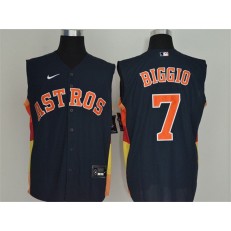 MLB Houston Astros #7 Craig Biggio Navy Nike Cool Base Sleeveless Jersey
