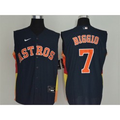 MLB Houston Astros #7 Craig Biggio Navy Nike Cool Base Sleeveless Jersey