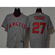 MLB Los Angeles Angels #27 Mike Trout Gray 2020 Nike Flexbase Jersey