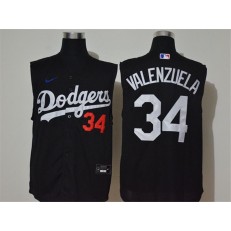MLB Los Angeles Dodgers #34 Fernando Valenzuela Black Nike Cool Base Sleeveless Jersey