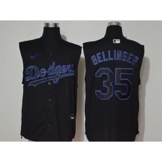 MLB Los Angeles Dodgers #35 Cody Bellinger Black Nike Cool Base Sleeveless Jersey