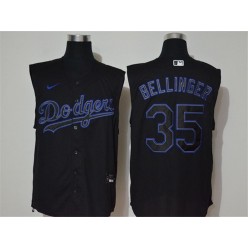 MLB Los Angeles Dodgers #35 Cody Bellinger Black Nike Cool Base Sleeveless Jersey