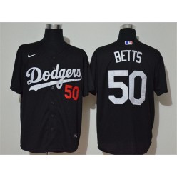 MLB Los Angeles Dodgers #50 Mookie Betts Black 2020 Nike Cool Base Jersey