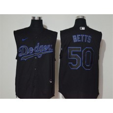 MLB Los Angeles Dodgers #50 Mookie Betts Black Nike Cool Base Sleeveless Jersey