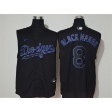MLB Los Angeles Dodgers #8 Black Mamba Black Nike Cool Base Sleeveless Jersey