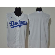 MLB Los Angeles Dodgers Blank White Nike Cool Base Sleeveless Jersey