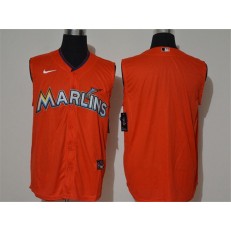 MLB Miami Marlins Blank Orange Nike Cool Base Sleeveless Jersey