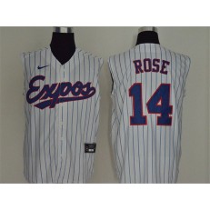 MLB Montreal Expos #14 Pete Rose White Nike Cool Base Sleeveless Jersey