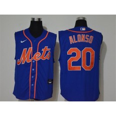 MLB New York Mets #20 Pete Alonso Royal Nike Cool Base Sleeveless Jersey