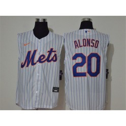 MLB New York Mets #20 Pete Alonso White Nike Cool Base Sleeveless Jersey