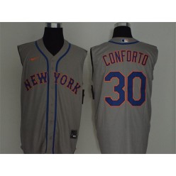 MLB New York Mets #30 Michael Conforto Gray Nike Cool Base Sleeveless Jersey