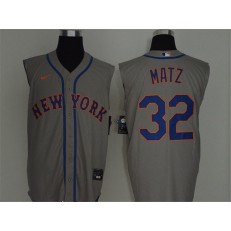 MLB New York Mets #32 Steven Matz Gray Nike Cool Base Sleeveless Jersey