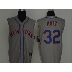 MLB New York Mets #32 Steven Matz Gray Nike Cool Base Sleeveless Jersey