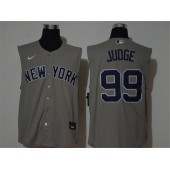 MLB New York Yankees #99 Aaron Judge Gray Nike Cool Base Sleeveless Jersey
