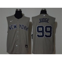 MLB New York Yankees #99 Aaron Judge Gray Nike Cool Base Sleeveless Jersey