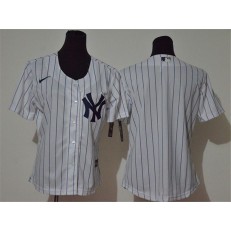 MLB New York Yankees Blank White Women Cool Base Jersey