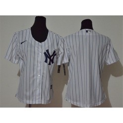 MLB New York Yankees Blank White Women Cool Base Jersey