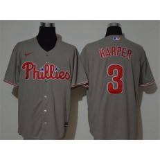 MLB Philadelphia Phillies #3 Bryce Harper Gray 2020 Nike Cool Base Jersey