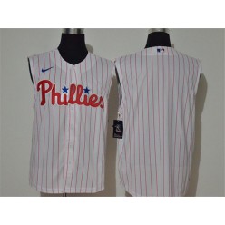 MLB Philadelphia Phillies Blank White Nike Cool Base Sleeveless Jersey