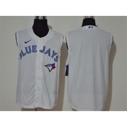MLB Toronto Blue Jays Blank White Nike Cool Base Sleeveless Jersey