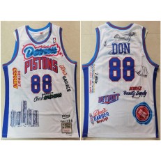 Detroit Pistons #88 Don White Hardwood Classics Jersey