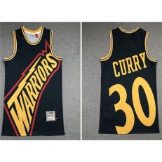 Golden State Warriors #30 Stephen Curry Black Hardwood Classics Jersey