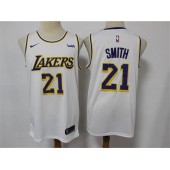 Los Angeles Lakers #21 J.R. Smith White Nike Swingman Jersey