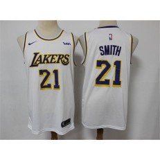 Los Angeles Lakers #21 J.R. Smith White Nike Swingman Jersey