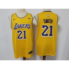 Los Angeles Lakers #21 J.R. Smith Yellow Nike Swingman Jersey