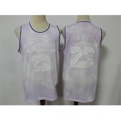 Los Angeles Lakers #23 Lebron James Pink Hardwood Classics Jersey