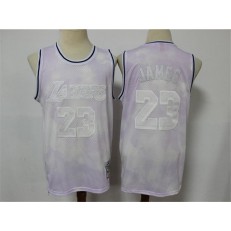 Los Angeles Lakers #23 Lebron James Pink Hardwood Classics Jersey
