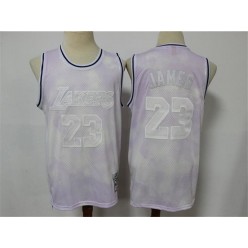 Los Angeles Lakers #23 Lebron James Pink Hardwood Classics Jersey