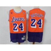 Los Angeles Lakers #24 Kobe Bryant Orange Navy Split Hardwood Classics Jersey